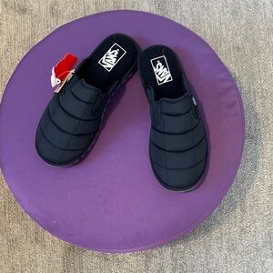 black quilted VANS mountain mule slip-on shoes slippers